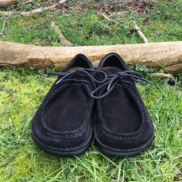 Birkenstock Black Leather Suede Pasadena Moccasin Size 8 - Picture 3 of 12